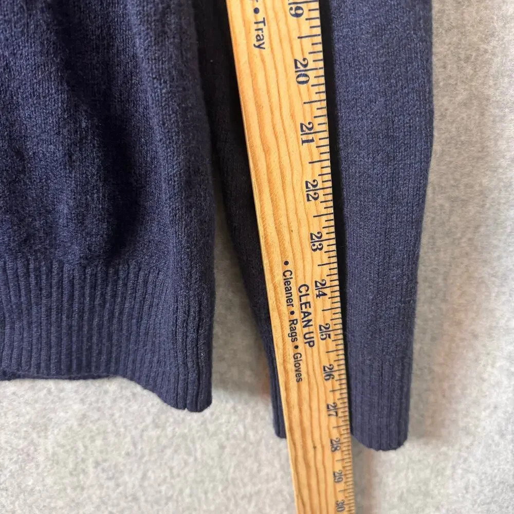 Banana Republic Mock Neck Sweater Mens Size Large Navy Blue Wool Cotton Blend